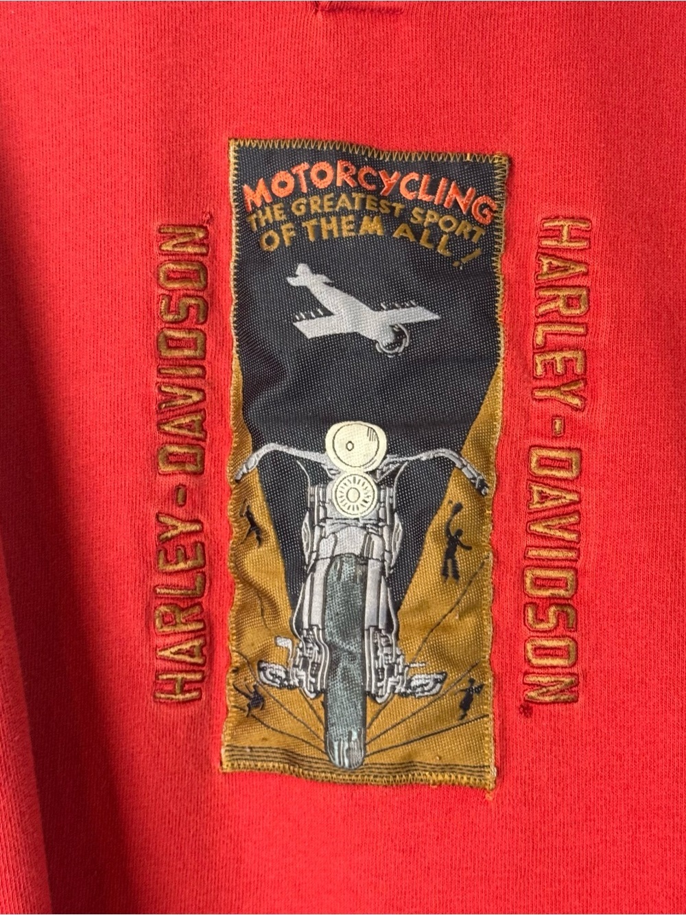 Harley Davidson Motorcycles Men's Large Long Sleeve Shirt Red Cotton Embroidered - Picture 3 of 4